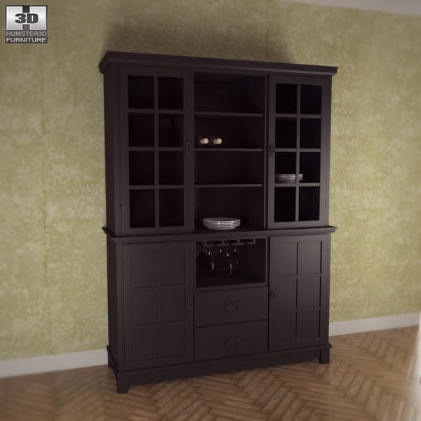 Buffet and Hutch in Ebony – Arts and Crafts 3D model