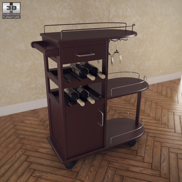 Entertainment Wine Cart – Winsome Trading 3D model