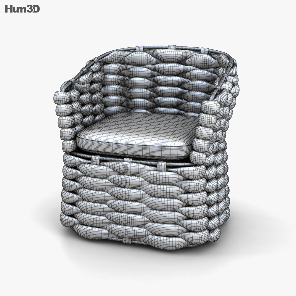 Arhaus Melbourne Outdoor Swivel Dining armchair 3D model Download in