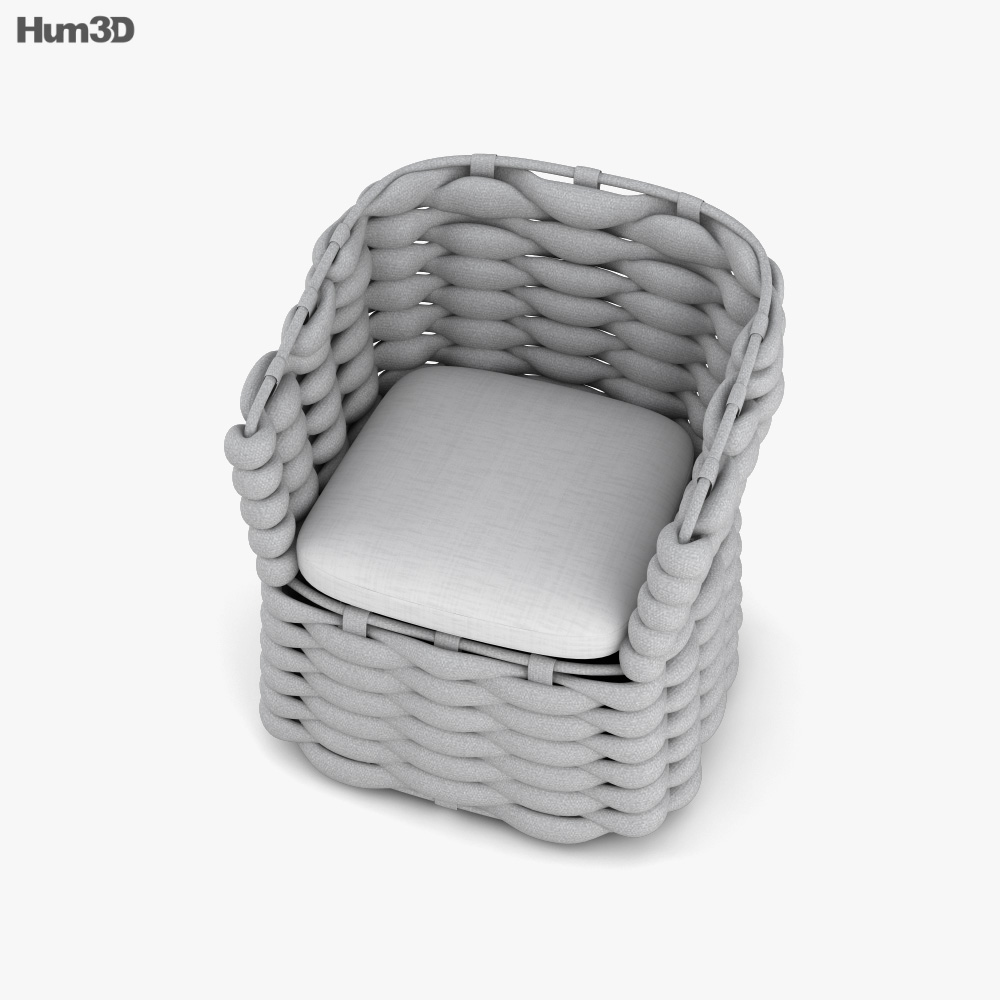 Arhaus Melbourne Outdoor Swivel Dining armchair 3D model Download in