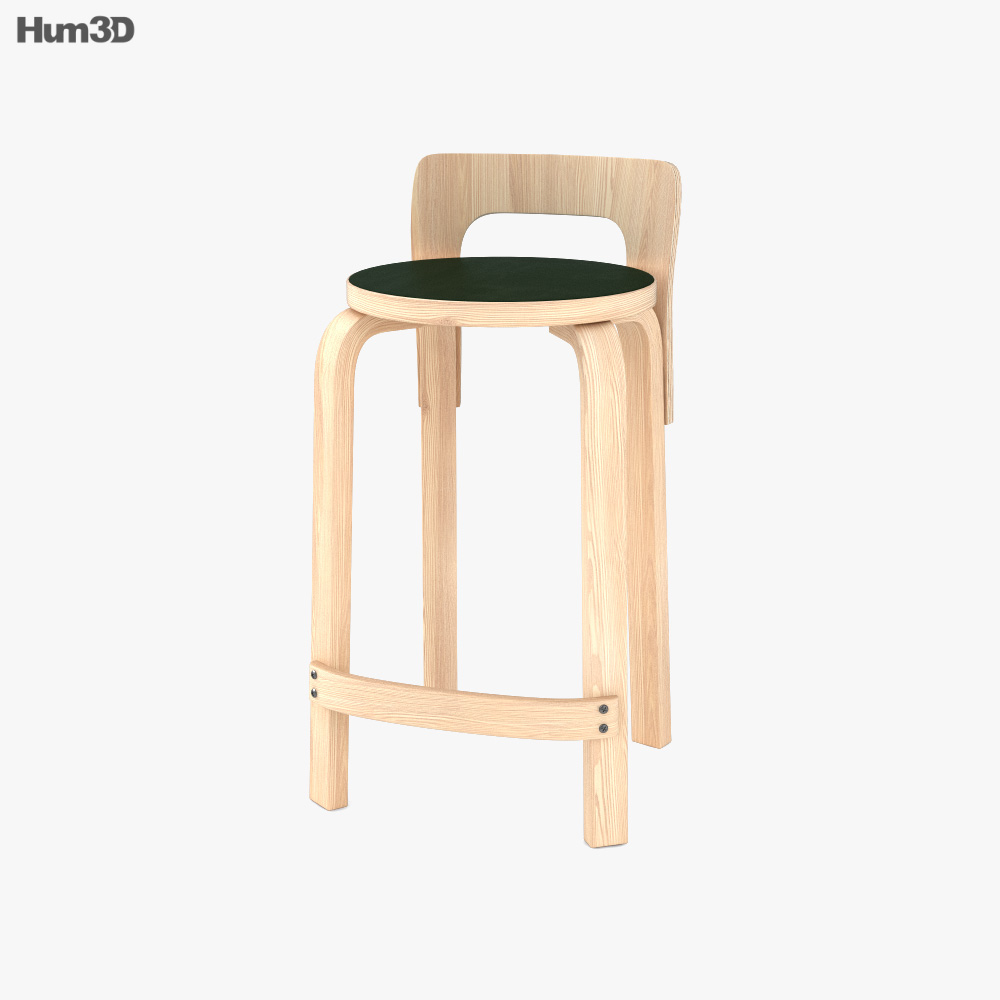 Artek K65 High stool 3D model