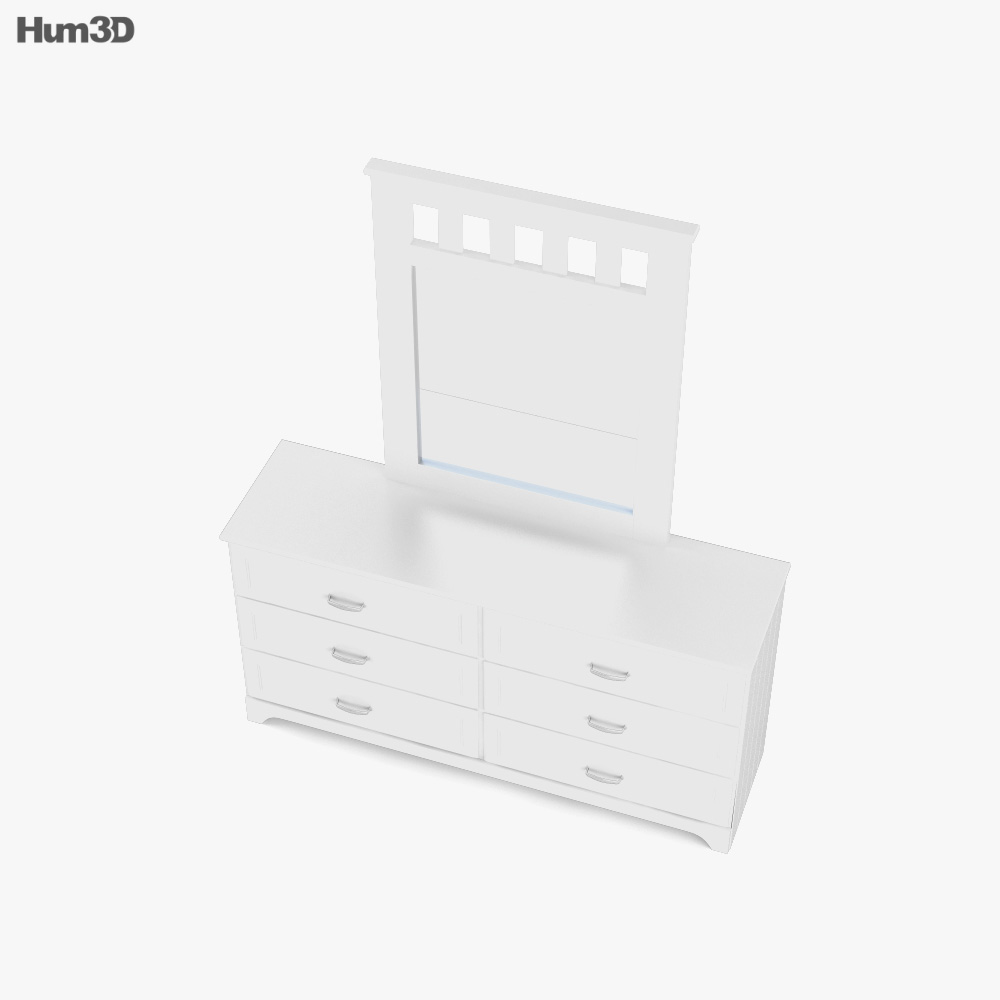 Ashley Lulu Dresser & mirror 3D model Download in MAX, OBJ, FBX, C4D