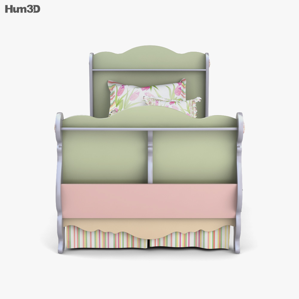 Ashley Doll House Twin Sleigh Bed 3D model Download in MAX, OBJ, FBX, C4D