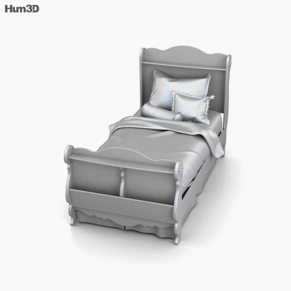 Ashley Doll House Twin Sleigh Bed 3D model Download in MAX, OBJ, FBX, C4D