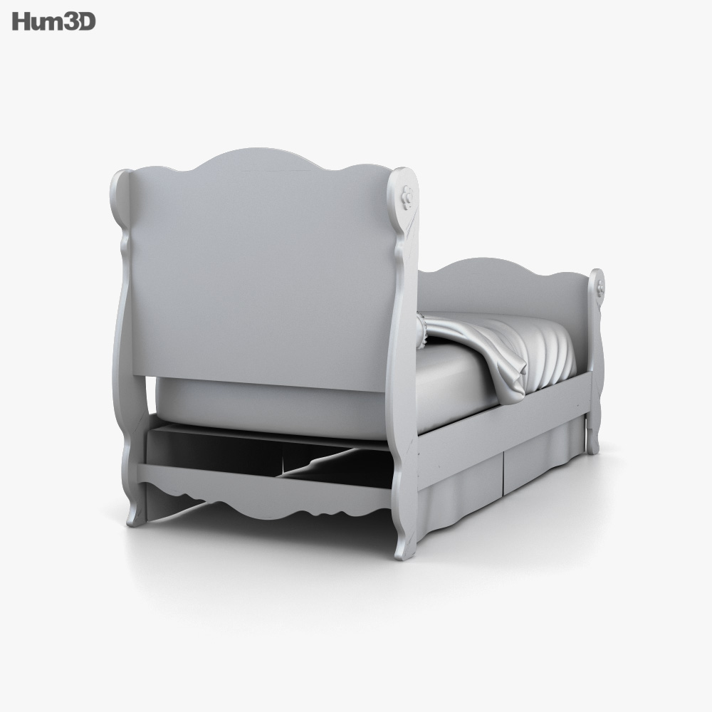 Ashley Doll House Twin Sleigh Bed 3D model Download in MAX, OBJ, FBX, C4D