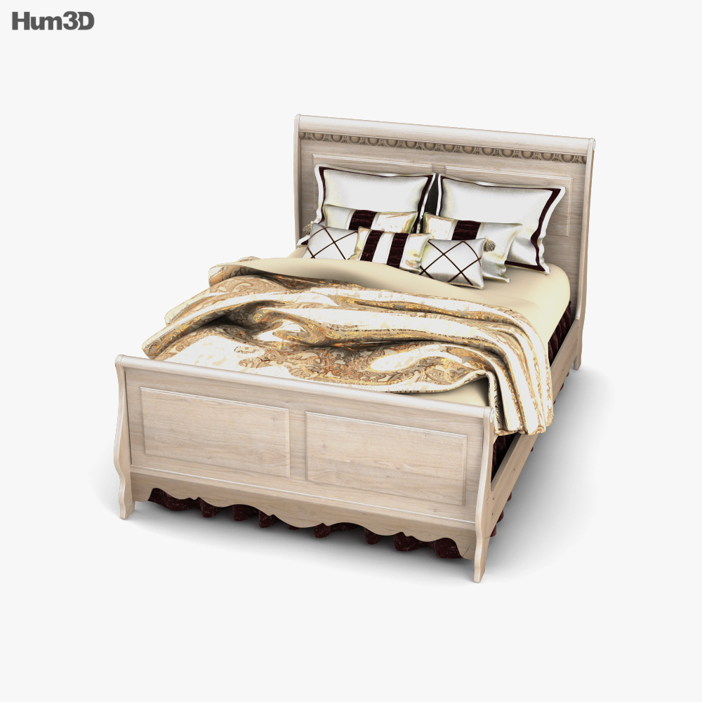 Ashley Silverglade Queen Sleigh Bed 3D model