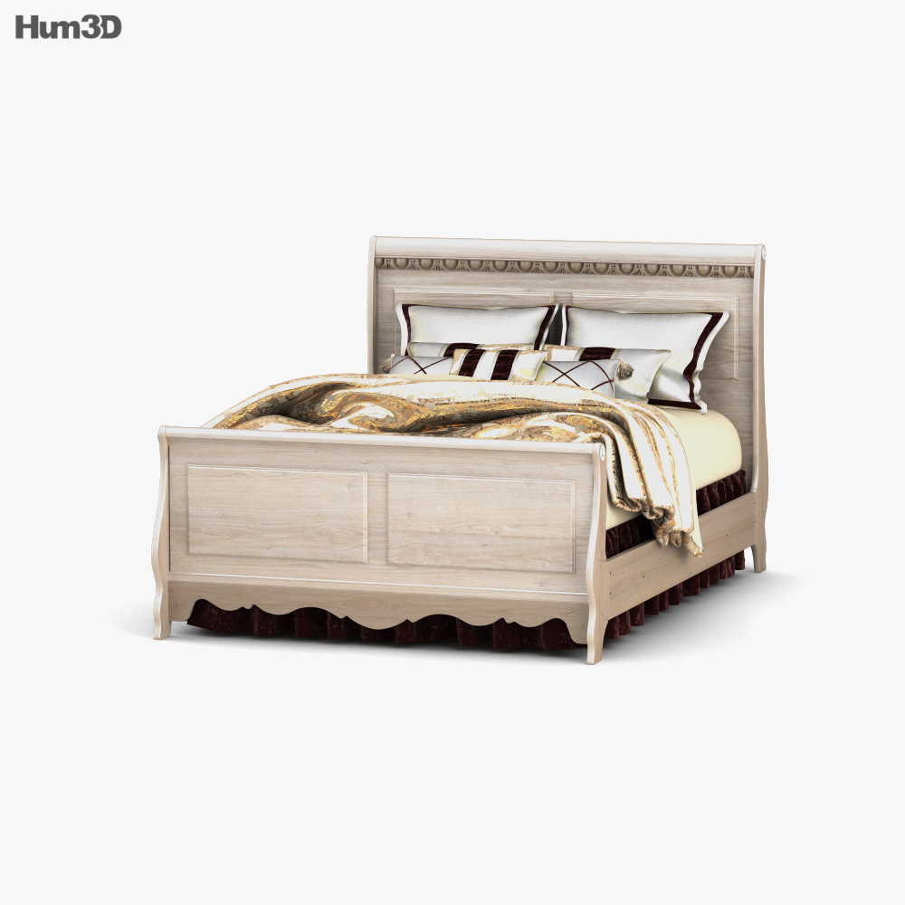 Ashley Silverglade Queen Sleigh Bed 3D model Download in MAX, OBJ