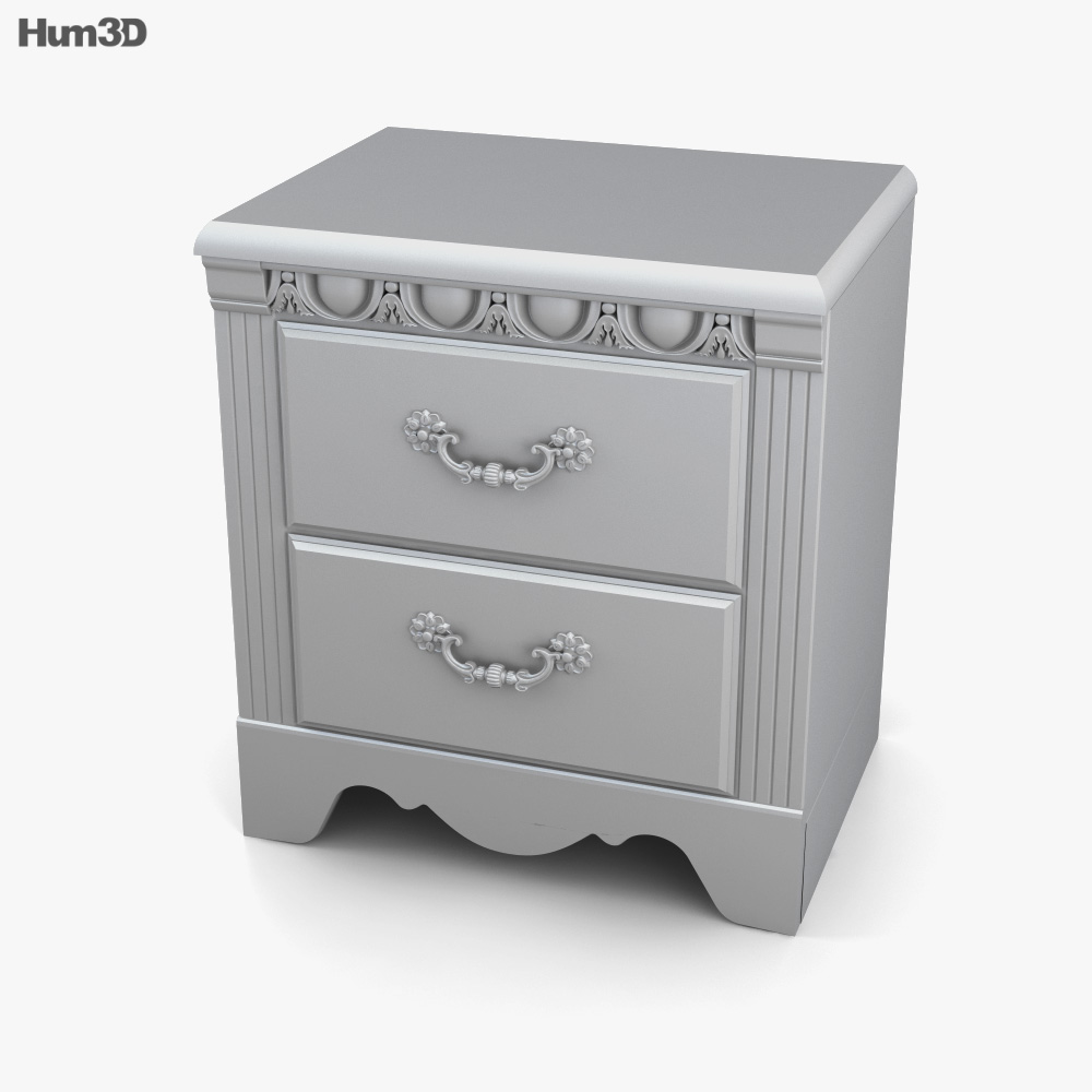 Ashley Silverglade Nightstand 3D model Download in MAX, OBJ, FBX, C4D