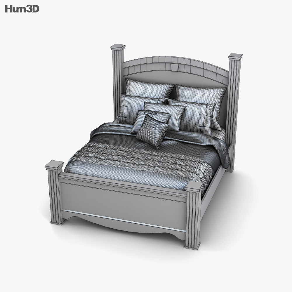 Ashley Olivia Bay Queen Poster bed 3D model Download in MAX, OBJ, FBX