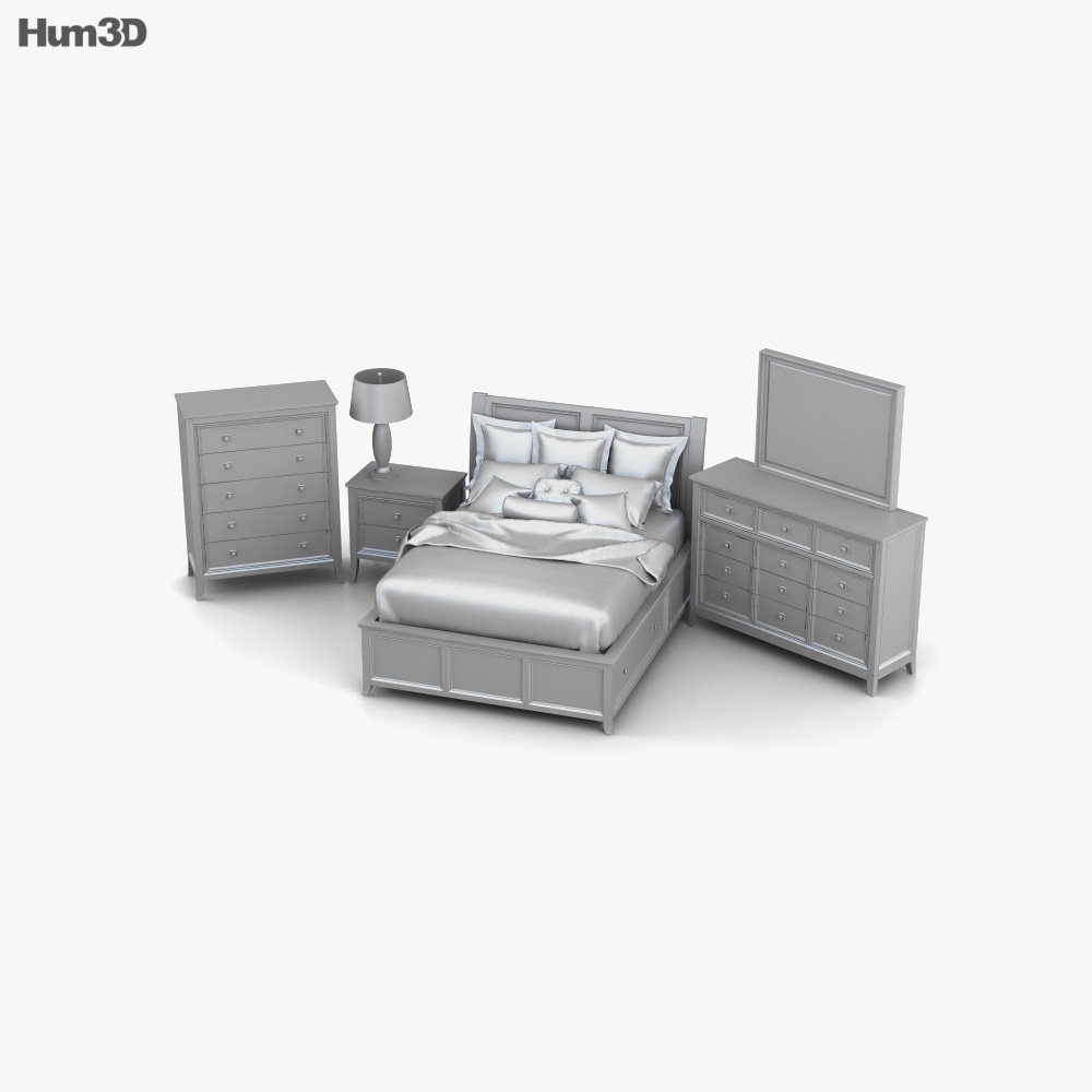 Ashley Martini Suite Storage Bedroom set 3D model Download in MAX