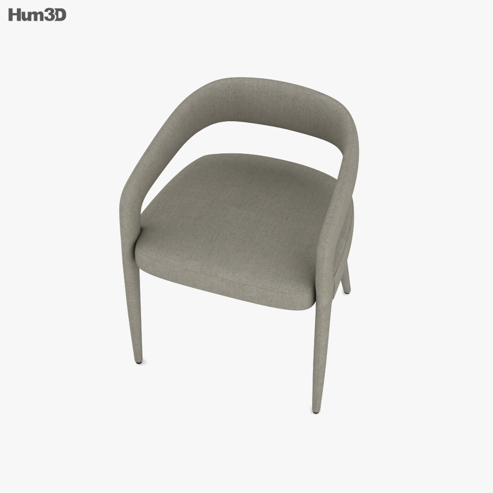 CB2 Lisette Grey Dining armchair 3D model Download in MAX, OBJ, FBX, C4D