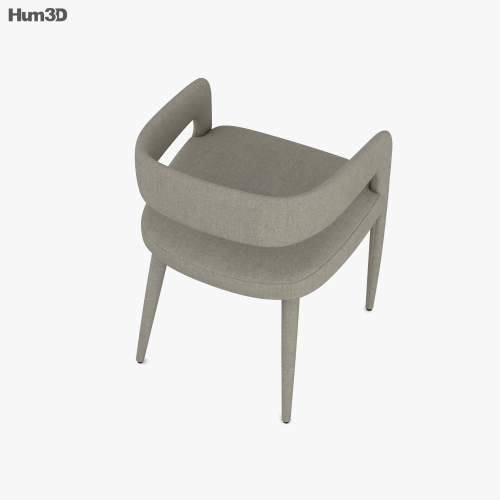 CB2 Lisette Grey Dining armchair 3D model Download in MAX, OBJ, FBX, C4D