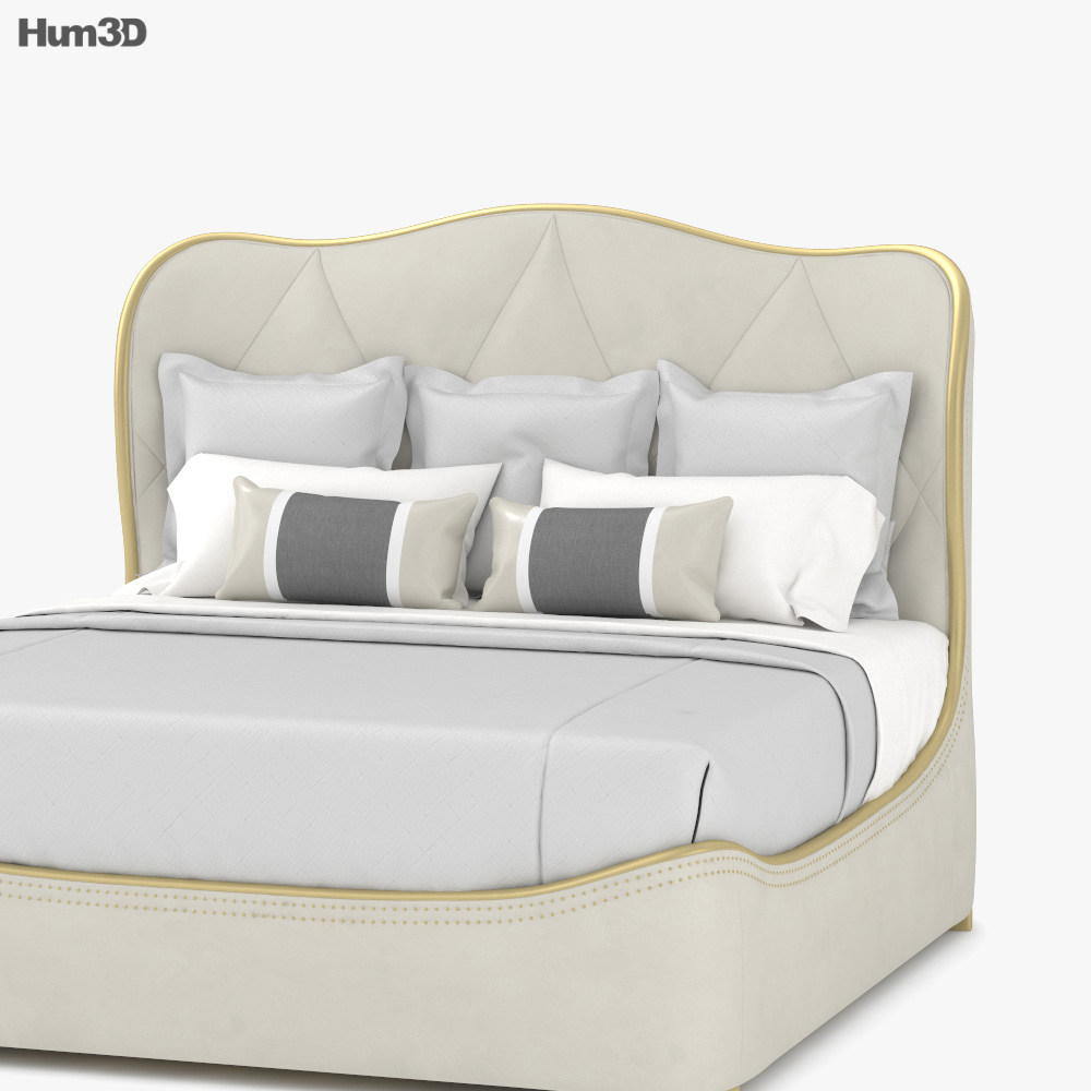 Caracole King Bed 3D model Download in MAX, OBJ, FBX, C4D