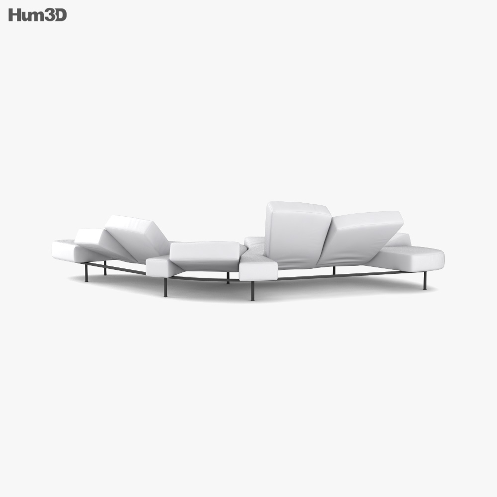 Edra Flap Sofa 3D model Download in MAX, OBJ, FBX, C4D