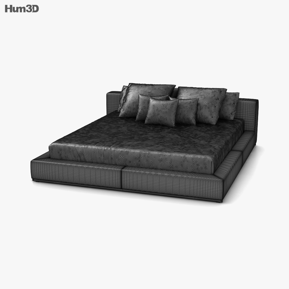 Flexform Groundpiece Bed 3D model - Download in MAX, OBJ, FBX, C4D