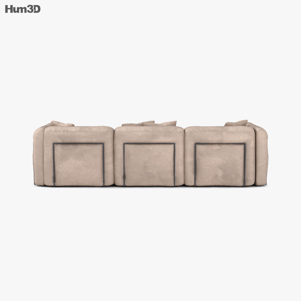 Flou Fiocco Sofa 3D model - Download in MAX, OBJ, FBX, C4D