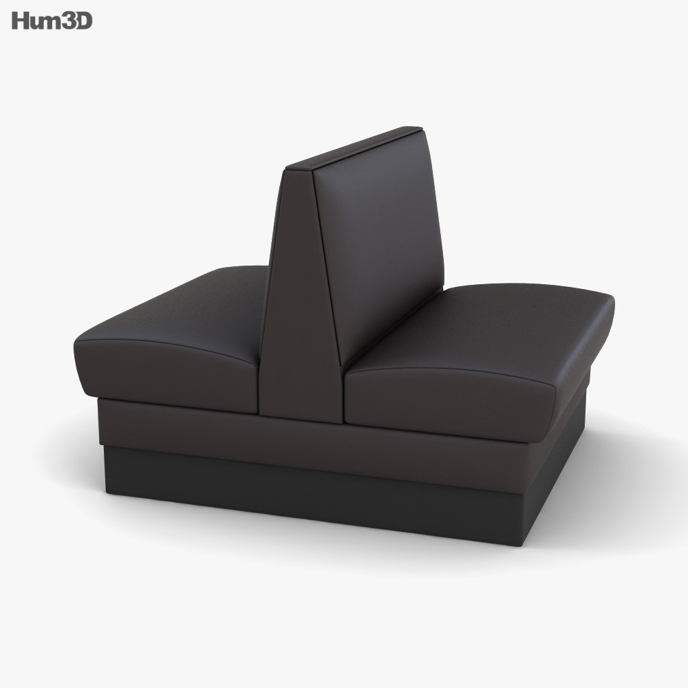 Double Booth Restaurant Seating 3D model