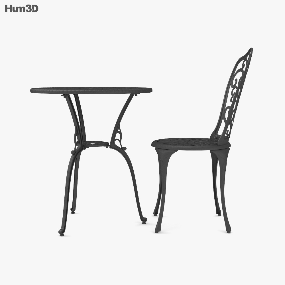 Garden Cast Iron table and chair 3D model Download in MAX, OBJ, FBX, C4D