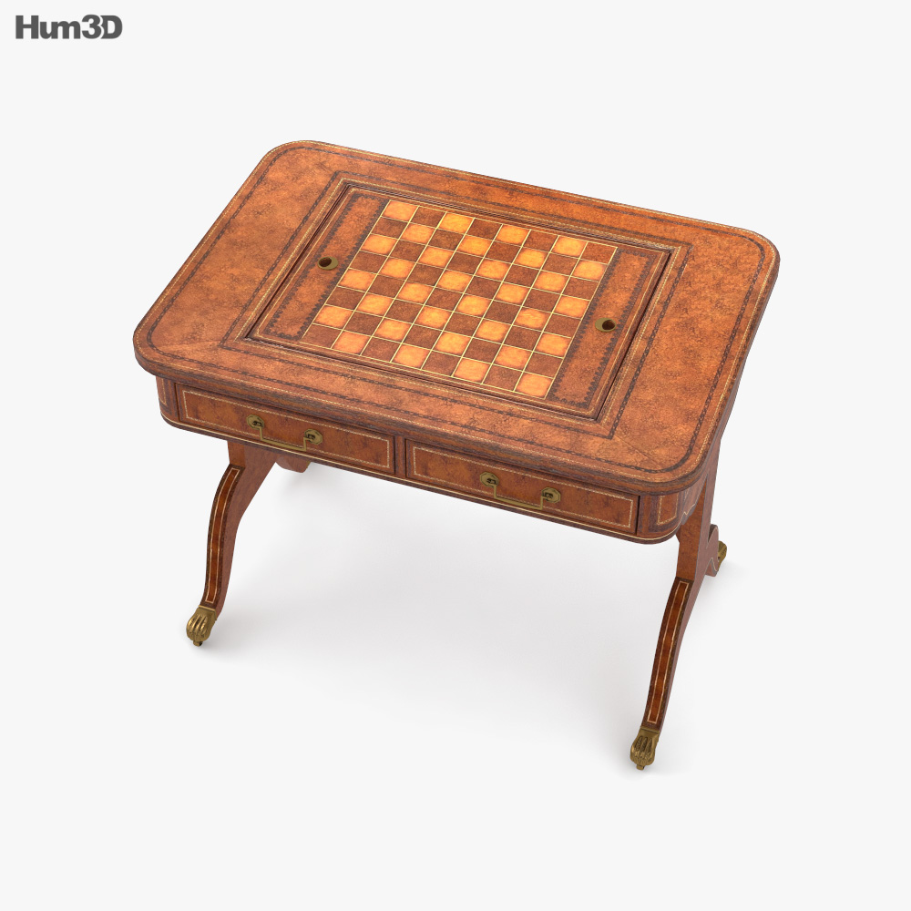Maitland Smith Chess table 3D model - Download in MAX, OBJ, FBX, C4D