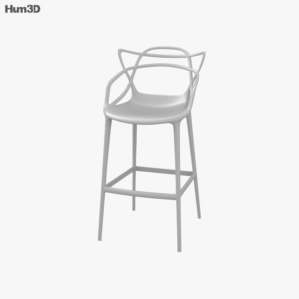 Kartell Masters Bar stool 3D model Download in MAX, OBJ, FBX, C4D