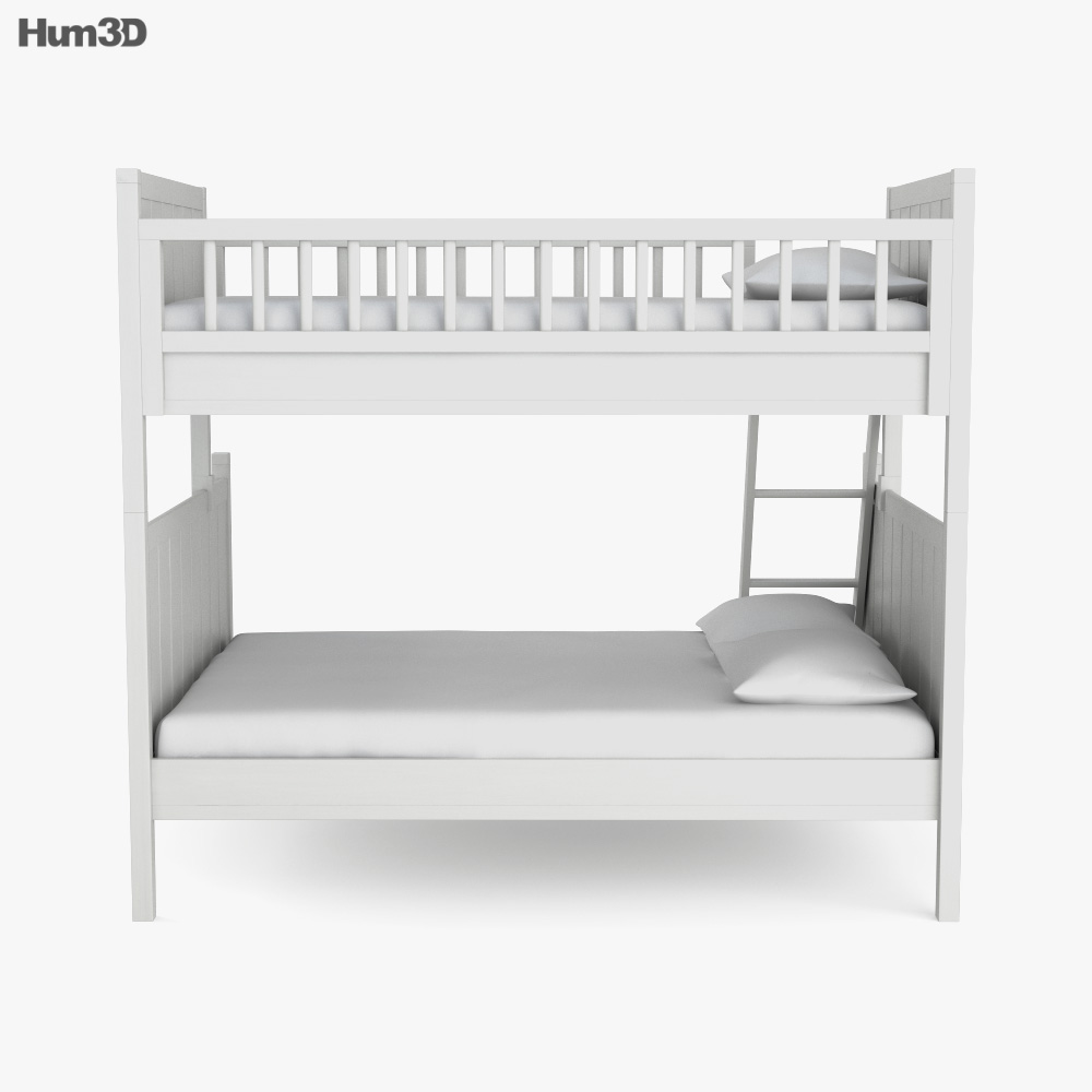 Pottery Barn Camp Twin Over Full Bunk bed 3D model Download in MAX
