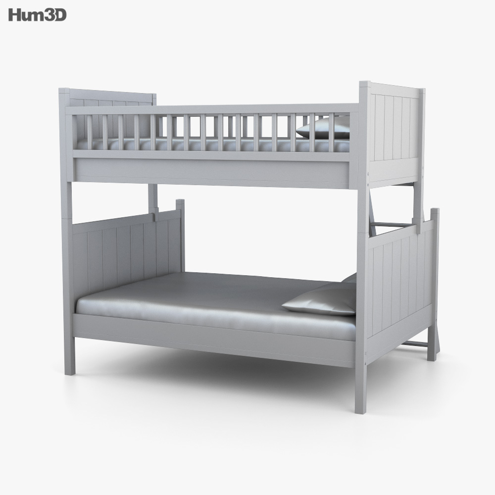 Pottery Barn Camp Twin Over Full Bunk bed 3D model Download in MAX, OBJ, FBX, C4D