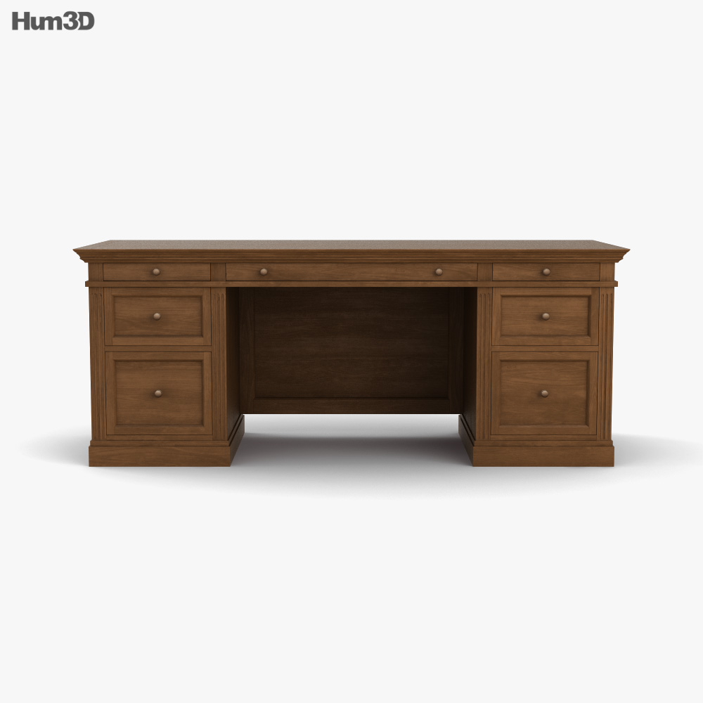 Pottery Barn Livingston 75 Executive Desk 3D model Download in MAX
