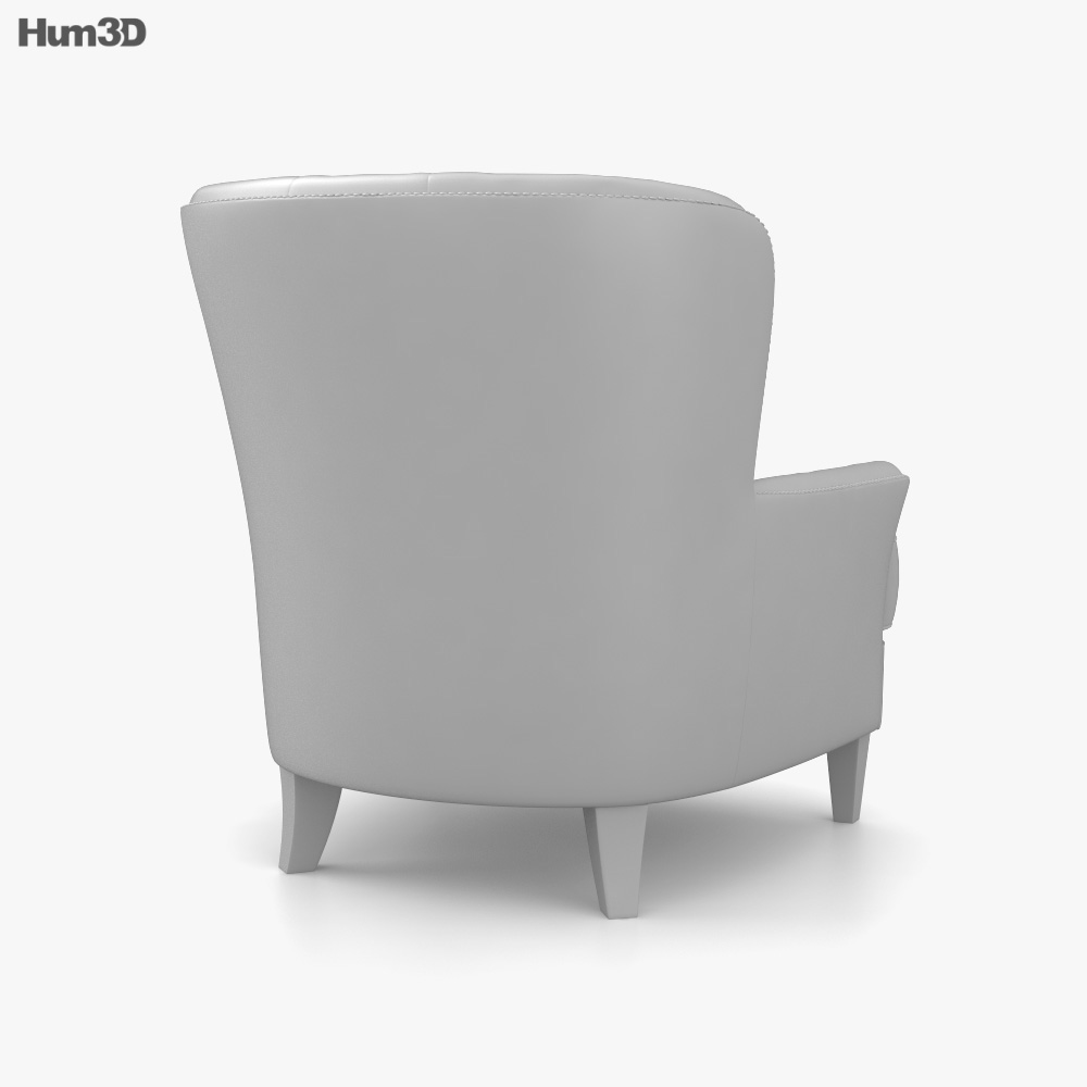 Pottery Barn Cardiff Tufted Upholstered Armchair 3D model Download in