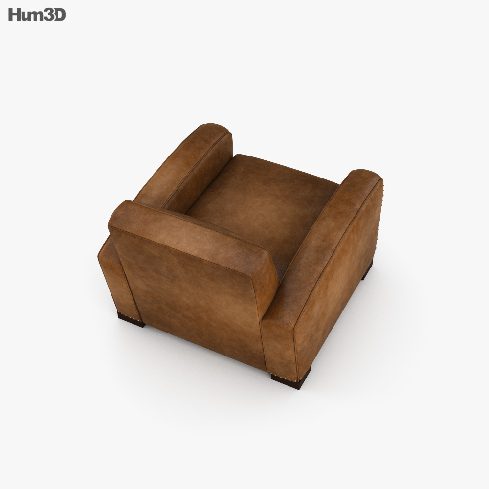 Restoration Hardware Library Leather armchair 3D model Download in