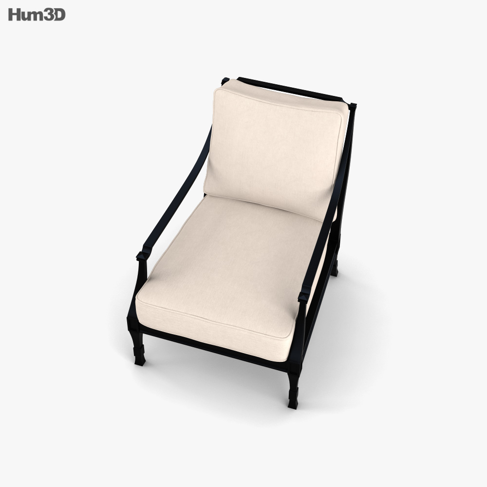 Restoration Hardware Antibes Luxe Lounge chair 3D model Download in MAX, OBJ, FBX, C4D