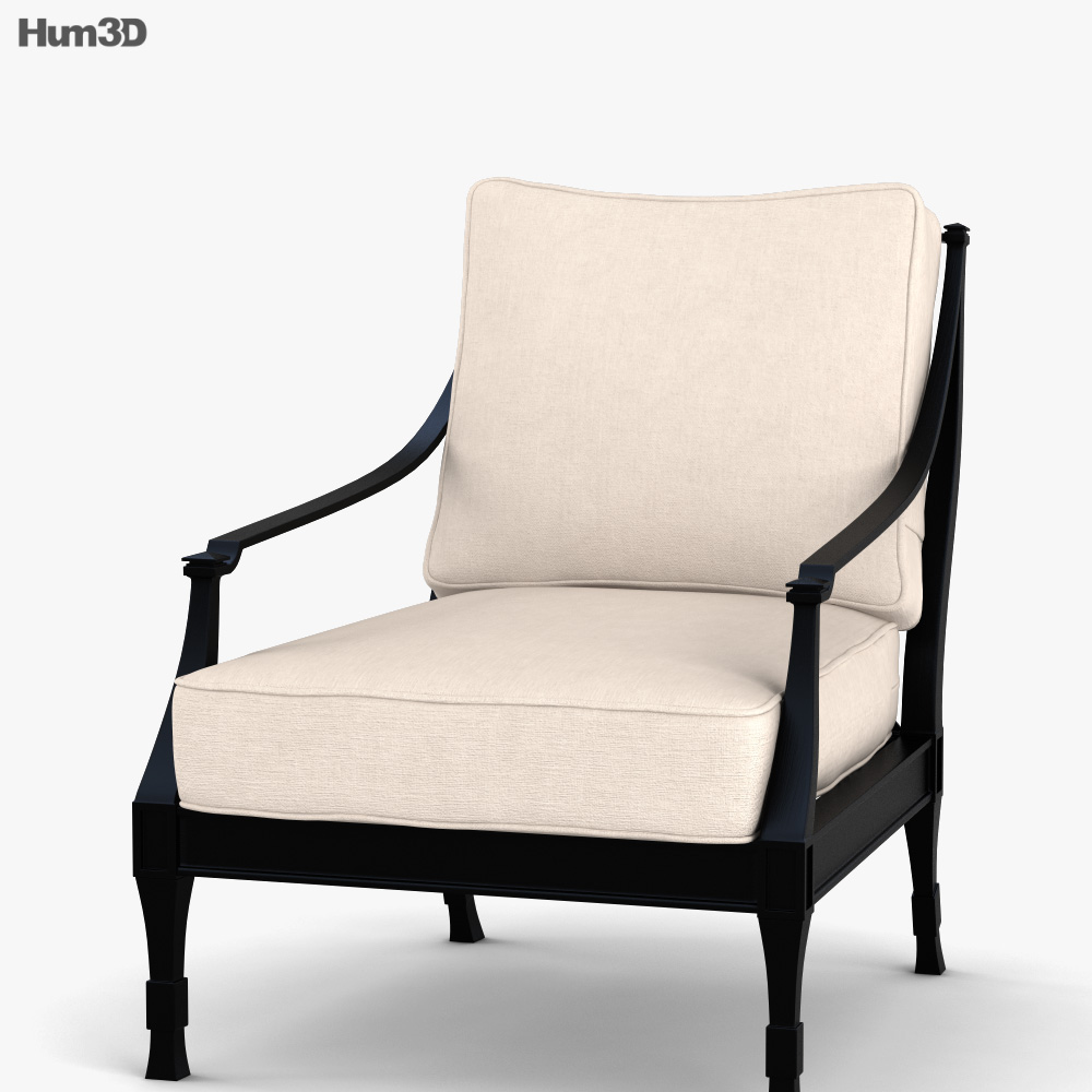 Restoration Hardware Antibes Luxe Lounge chair 3D model Download in MAX, OBJ, FBX, C4D