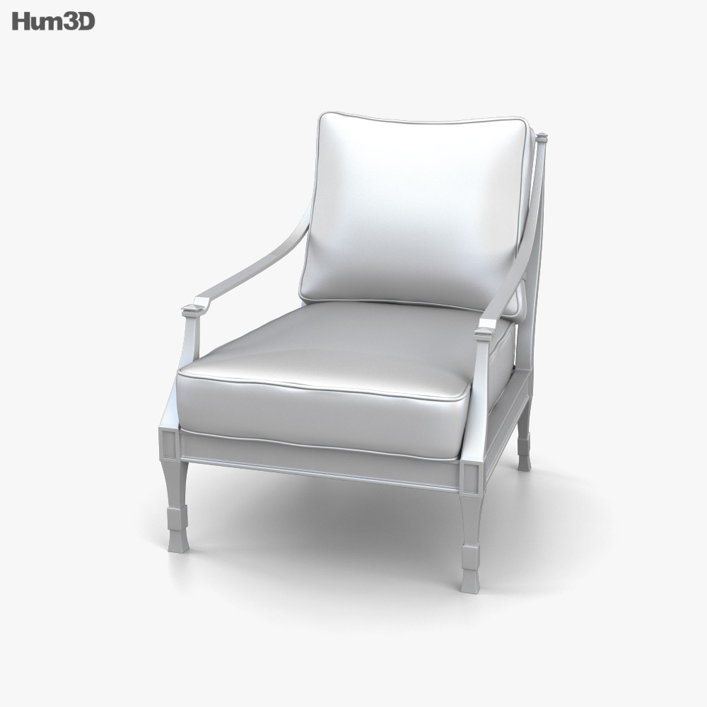 Restoration Hardware Antibes Luxe Lounge chair 3D model Download in MAX, OBJ, FBX, C4D