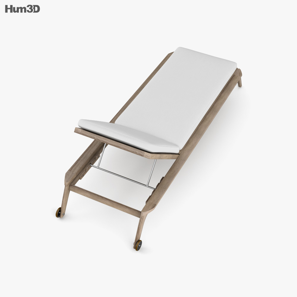 Restoration Hardware Malta Teak Chaise 3D model Download in MAX, OBJ, FBX, C4D