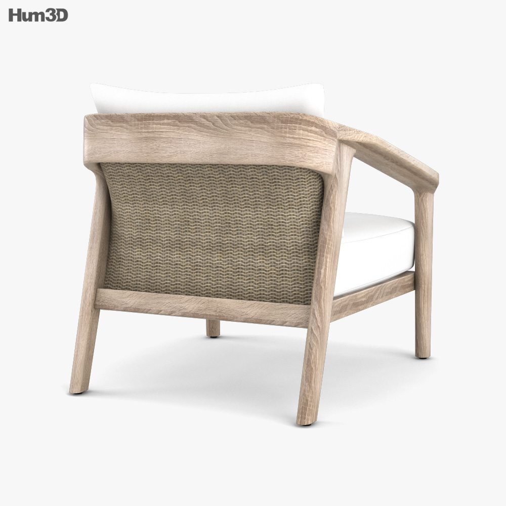 Restoration Hardware Malta Teak Lounge chair 3D model Download in MAX