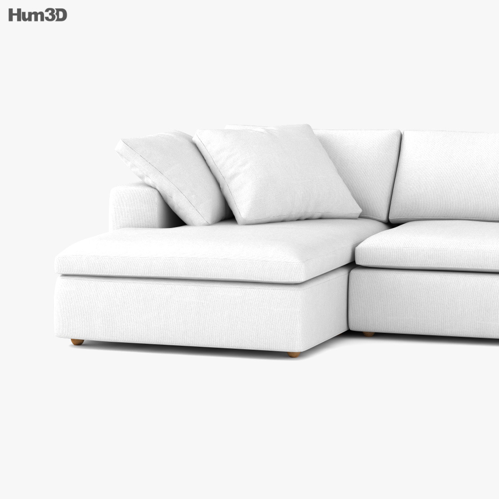 Restoration Hardware Cloud Modular sofa 3D model Download in MAX, OBJ