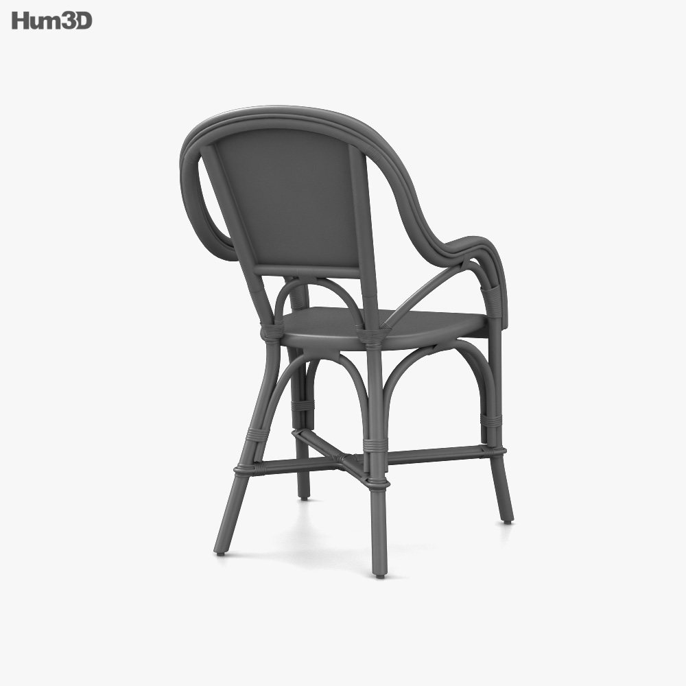 Restoration Hardware St Germain Rattan Dining armchair 3D model Download in MAX, OBJ, FBX, C4D