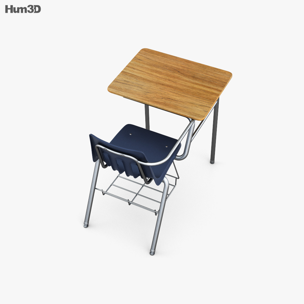 Virco Desk School chair 3D model Download in MAX, OBJ, FBX, C4D