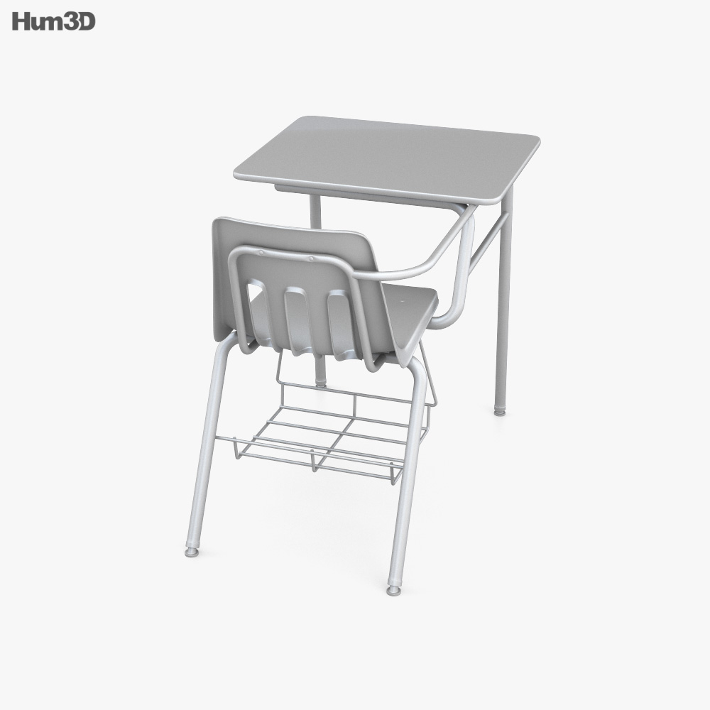 Virco Desk School chair 3D model Download in MAX, OBJ, FBX, C4D