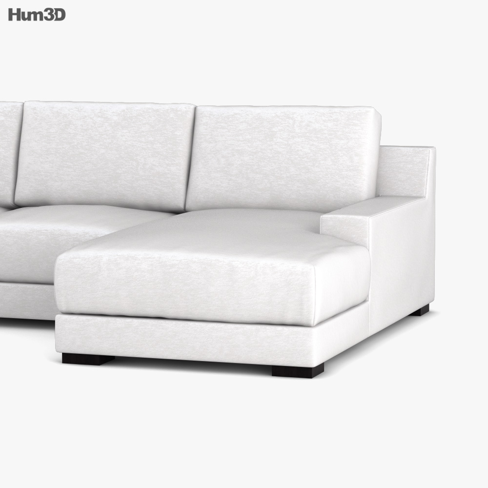 West Elm Dalton Sectional sofa 3D model Download in MAX, OBJ, FBX, C4D