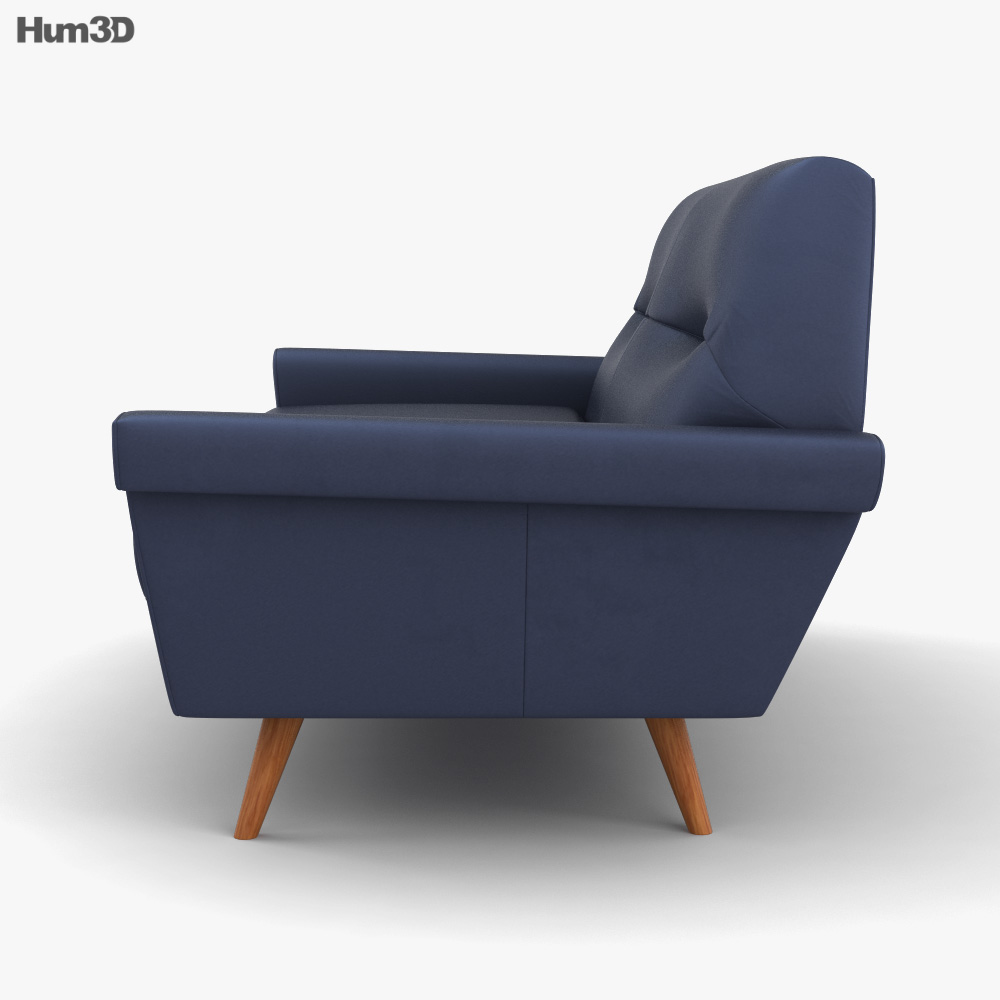 West Elm Denmark Leather sofa 3D model Download in MAX, OBJ, FBX, C4D