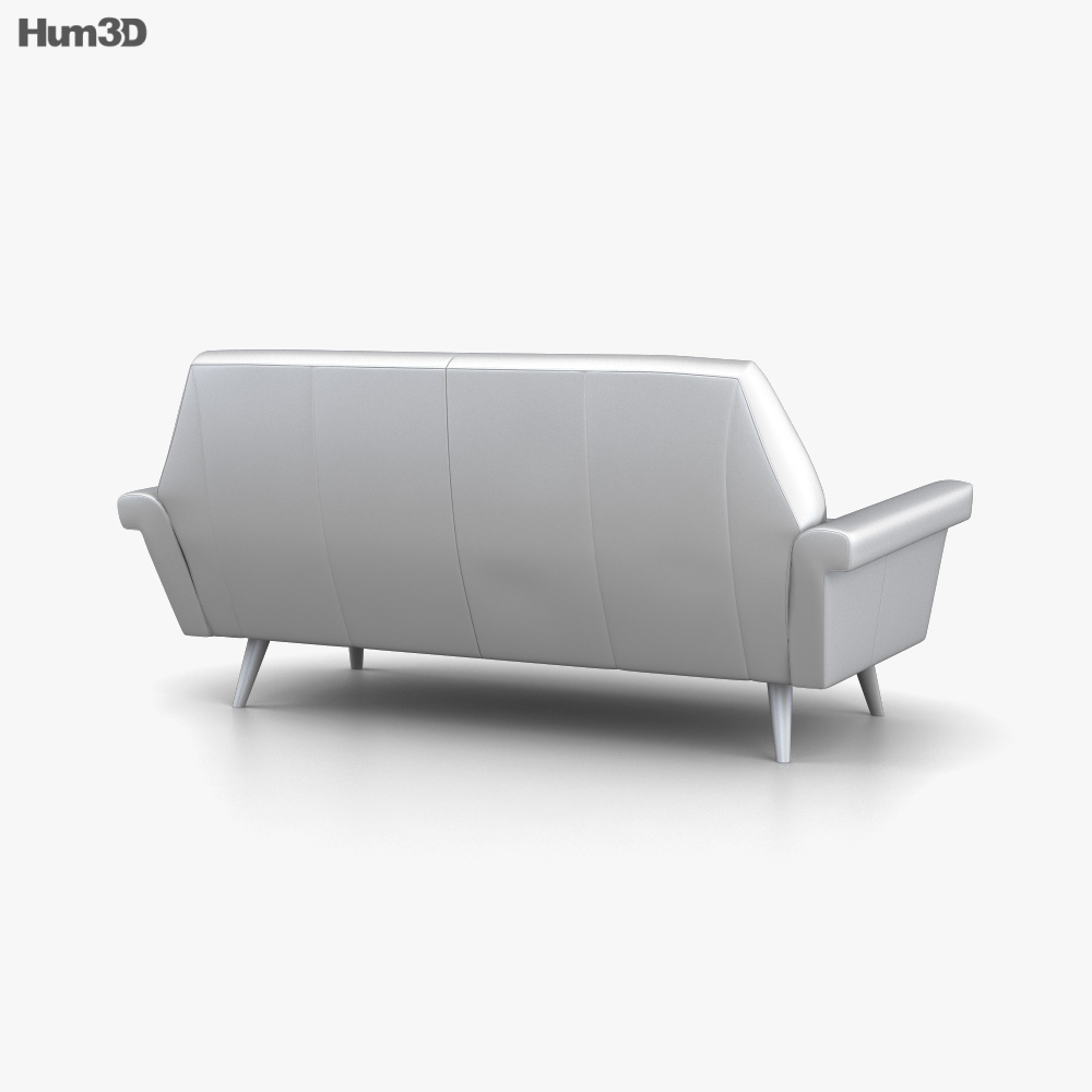 West Elm Denmark Leather sofa 3D model Download in MAX, OBJ, FBX, C4D