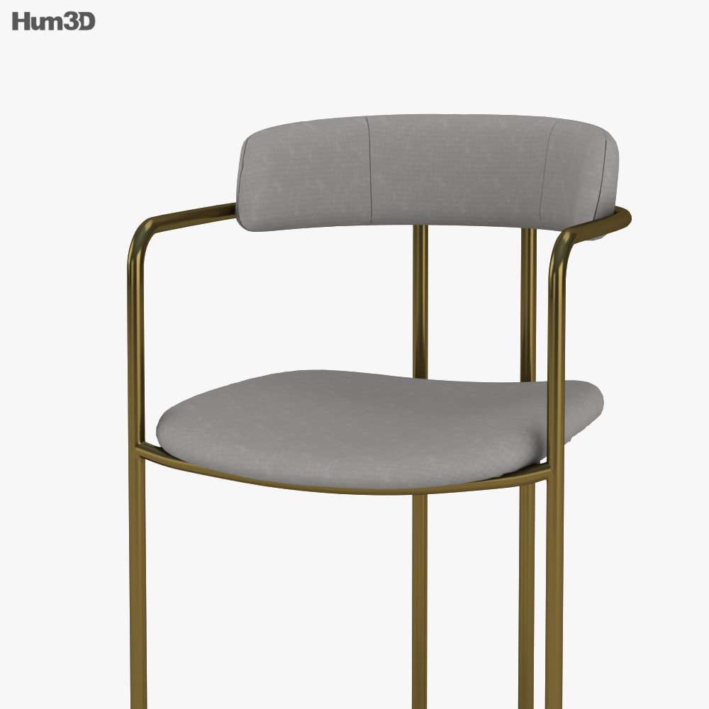 West Elm Lenox Dining armchair 3D model Download in MAX, OBJ, FBX, C4D