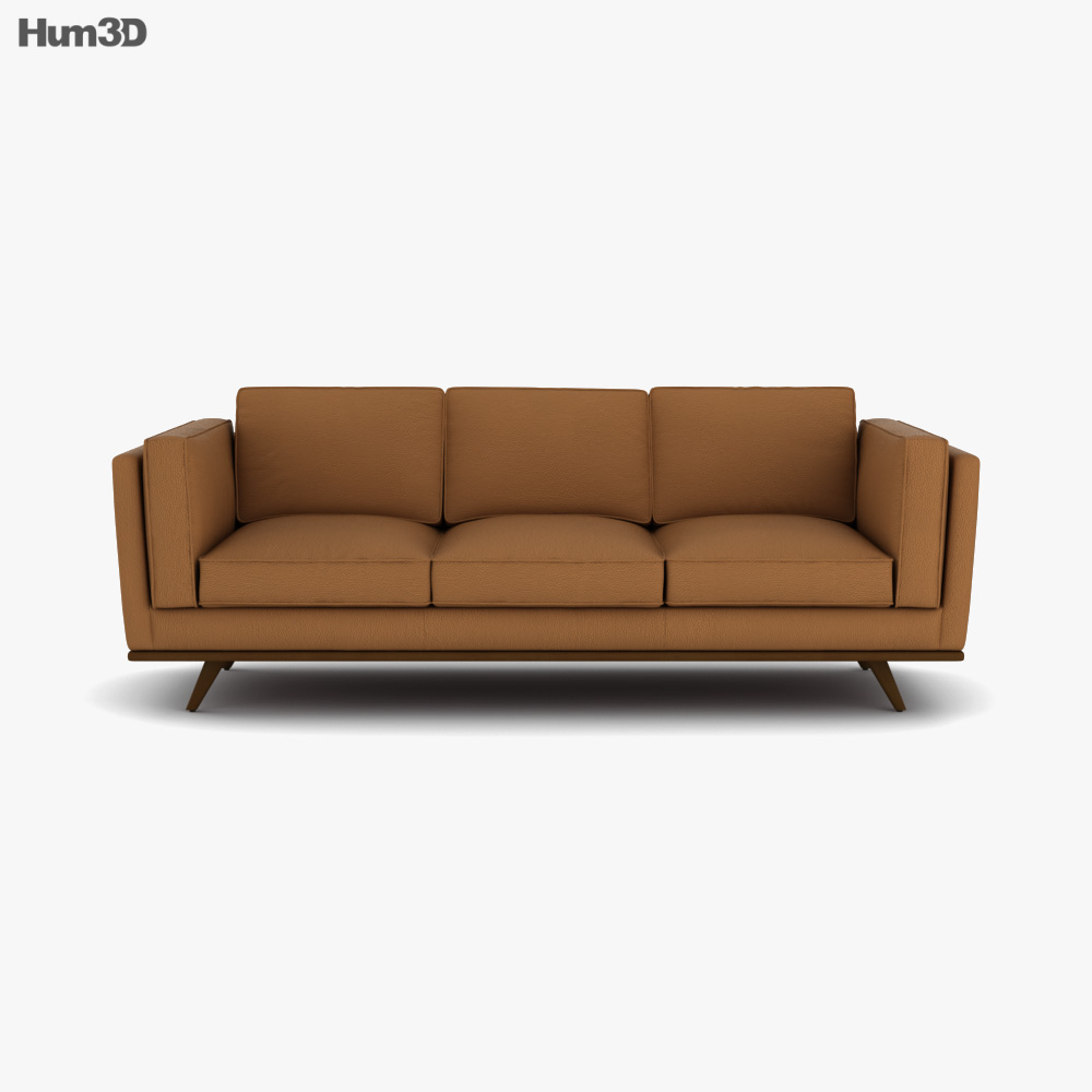 West Elm Zander Sofa 3D model Download in MAX, OBJ, FBX, C4D