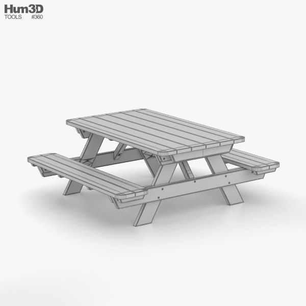 Picnic Table 3D model - Download in MAX, OBJ, FBX, C4D