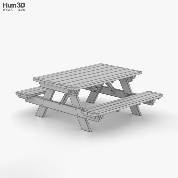 Picnic Table 3D model - Download in MAX, OBJ, FBX, C4D